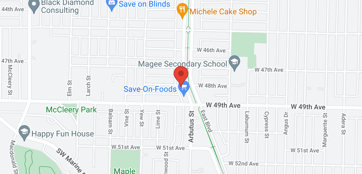 map of 301 2102 W 48TH AVENUE